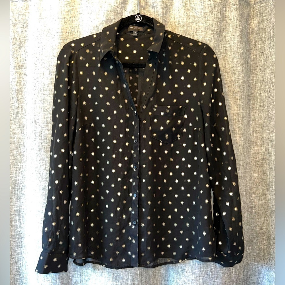 *Women's Limited Button up Sheer Top Medium petite